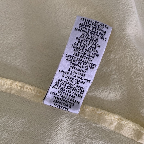 NORTHERN REFLECTIONS PALE YELLOW COTTON SHORT SLEEVED BUTTON UP SHIRT / LARGE - Picture 7 of 7